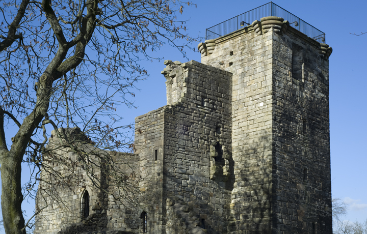 Crookston Castle, photographed 2010.” width=